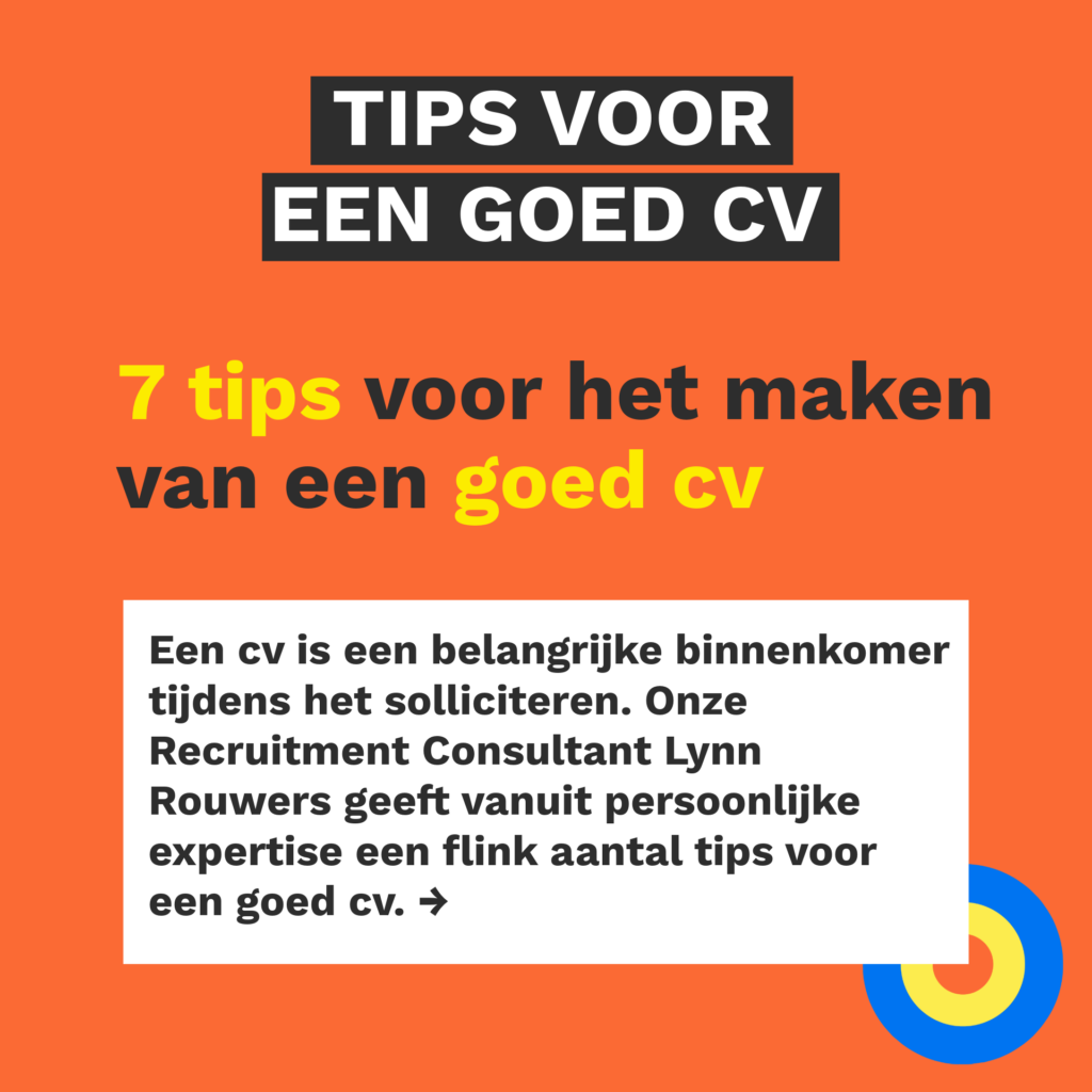 Tips voor een goed cv