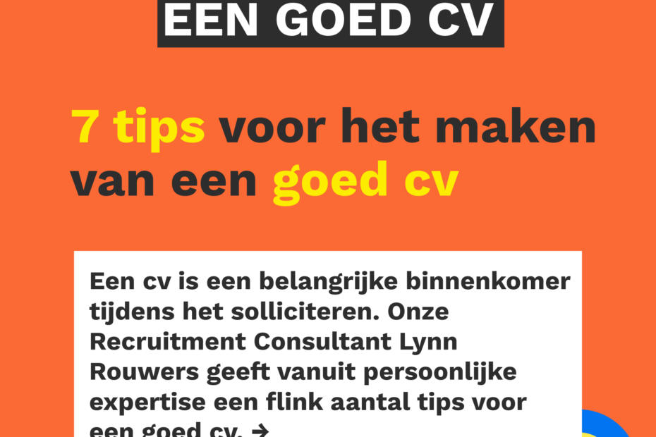 Tips voor een goed cv